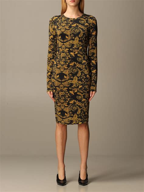 versace jeans couture paisley print dress
